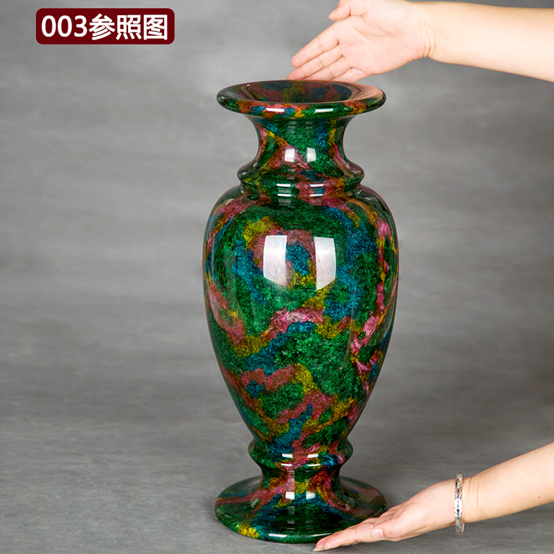 台湾天然七彩玉花瓶 国之瑰宝 奇石收藏 居家办公摆件 商务礼品