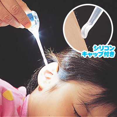 现货日本Smile kids LED发光儿童挖耳勺先端软质的硅胶材料AMK-10