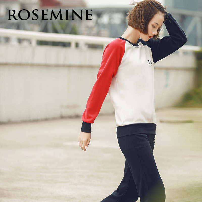 2016韩版运动服套装卫衣休闲运动套装时尚套装女春季两件套潮修身