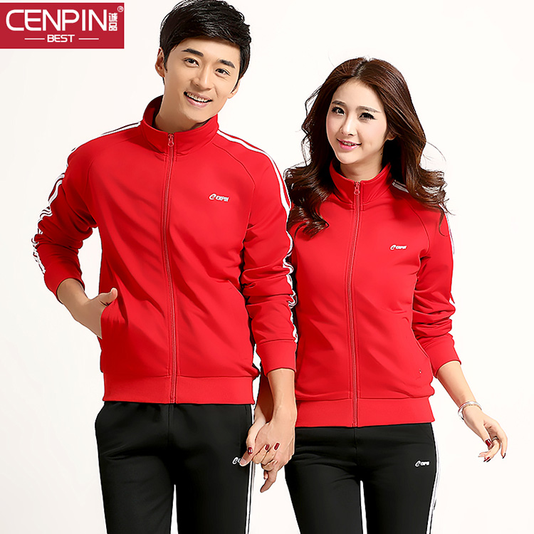 CENPIN/诚品  S83280 2015秋季运动套装新款，拉链彩色情侣款。