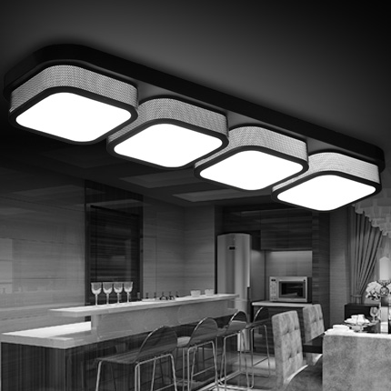 创意铁艺LED吸顶灯组合客厅灯长方形简约卧室灯餐厅灯过道走廊灯