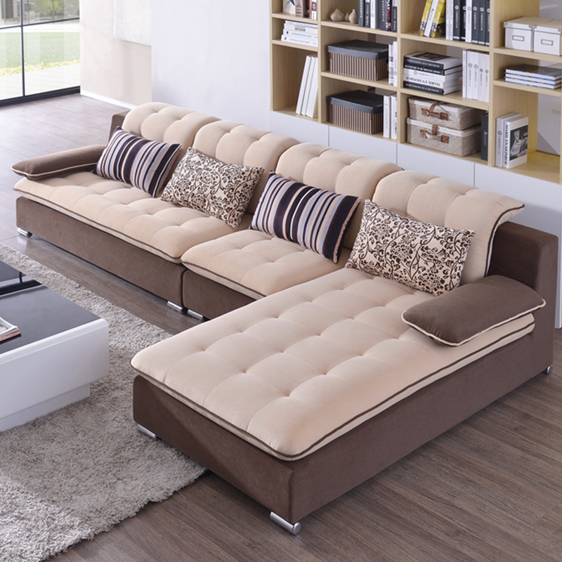 布沙发 布艺沙发组合 客厅沙发 简约现代转角沙发 北欧宜家 沙发