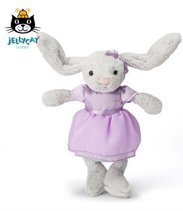 授权现货英国进口jellycat女孩系列害羞邦尼兔舞蹈家粉紫色