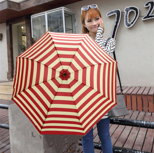 海军风清新三折叠拱形晴雨两用伞情侣伞yusan防紫外线遮阳伞