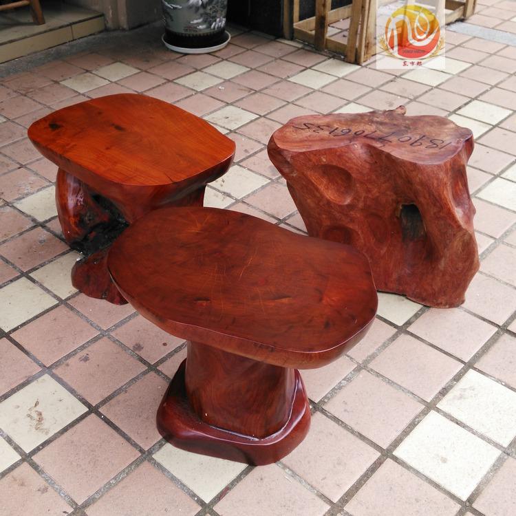 越南红木缅甸花梨木树墩坐凳实木根雕凳子树头凳原木坐墩茶几桌凳