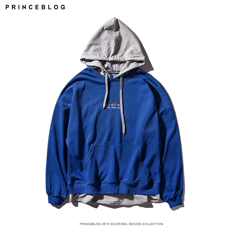 PrinceBlog2016秋季潮流新款个性刺绣外套修身百搭潮男休闲卫衣