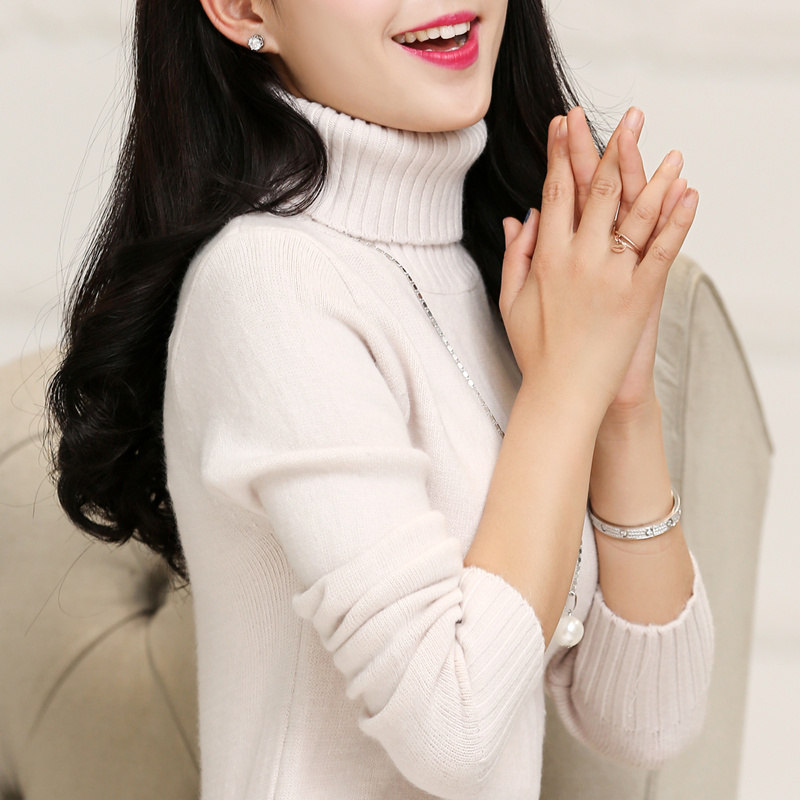 套头毛衣女2017秋冬新款高领保暖加厚韩版长袖修身针织打底衫