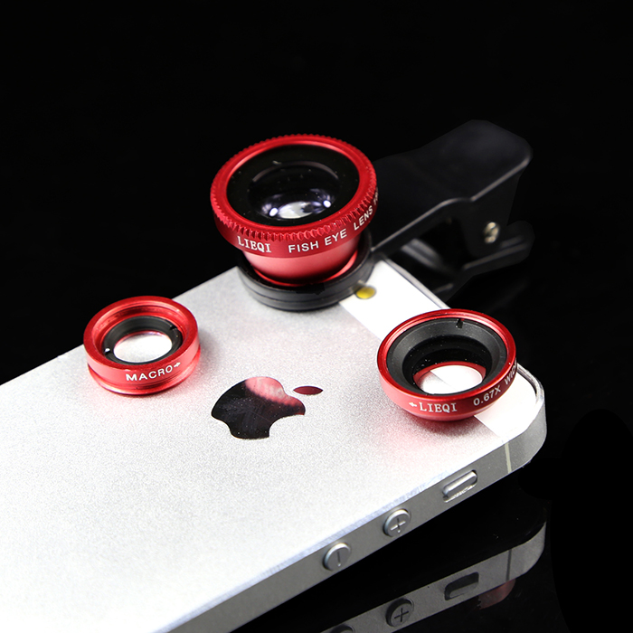 三星苹果小米通用三合一手机特效镜头套装广角微距鱼眼夹子包邮