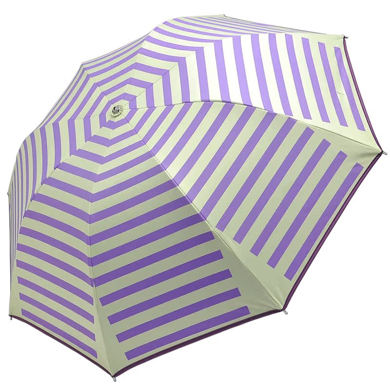 黑胶女士太阳伞防紫外线遮阳伞超强防晒晴雨伞折叠韩国创意 条纹