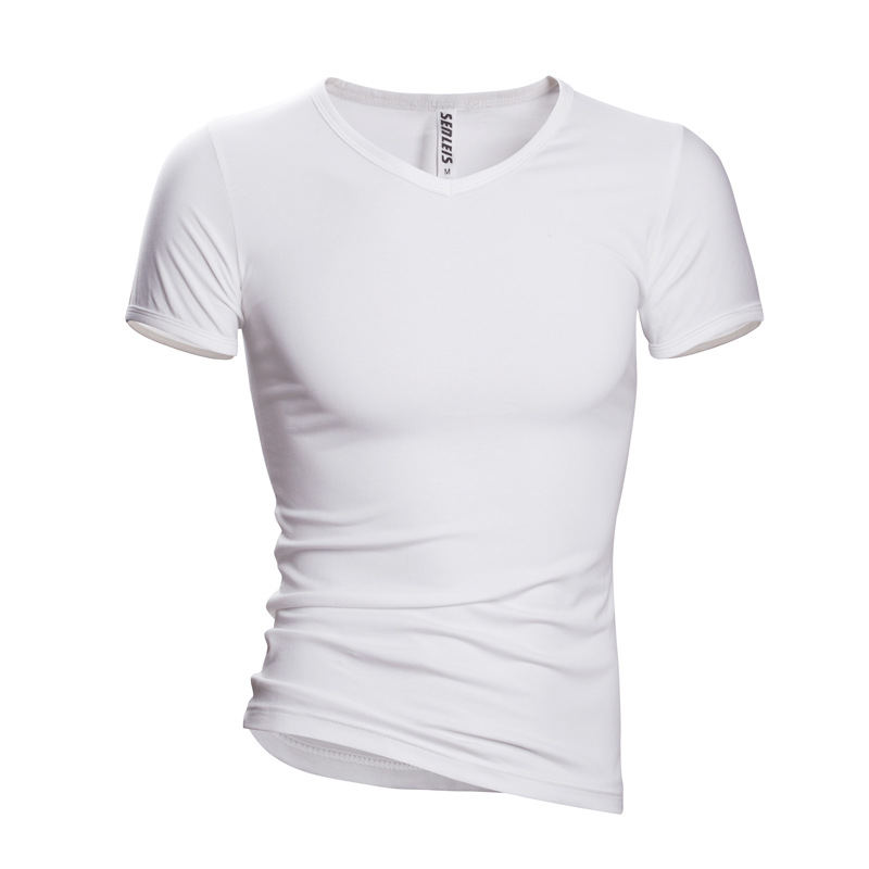 2015年新款t恤 男式潮 黑色短袖 品牌 修身型休闲运动棉t恤