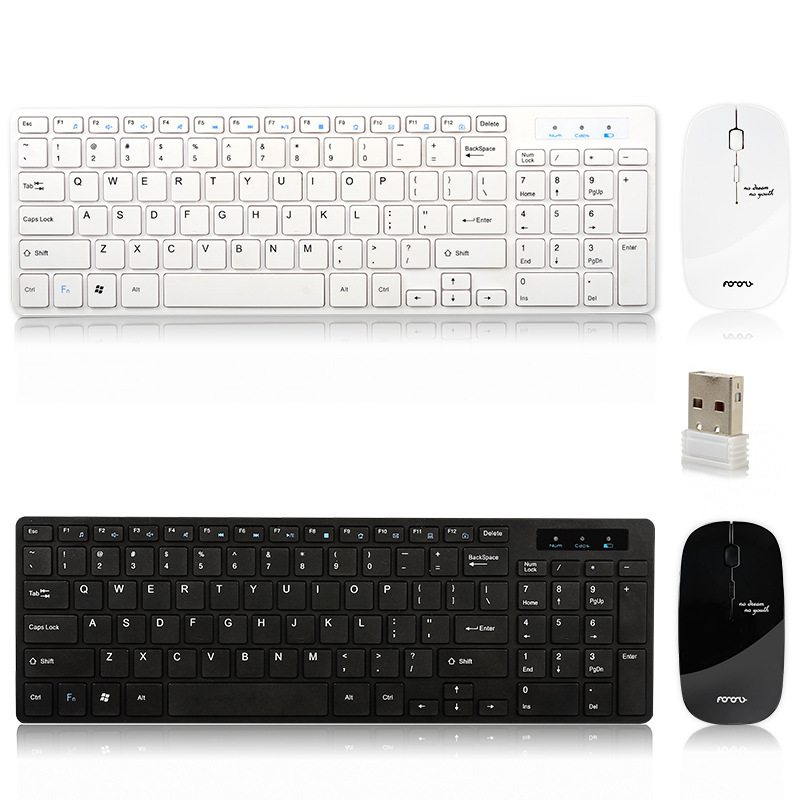 新款无线鼠标键盘套装 静音无声超薄巧克力无线键鼠套装电视电脑