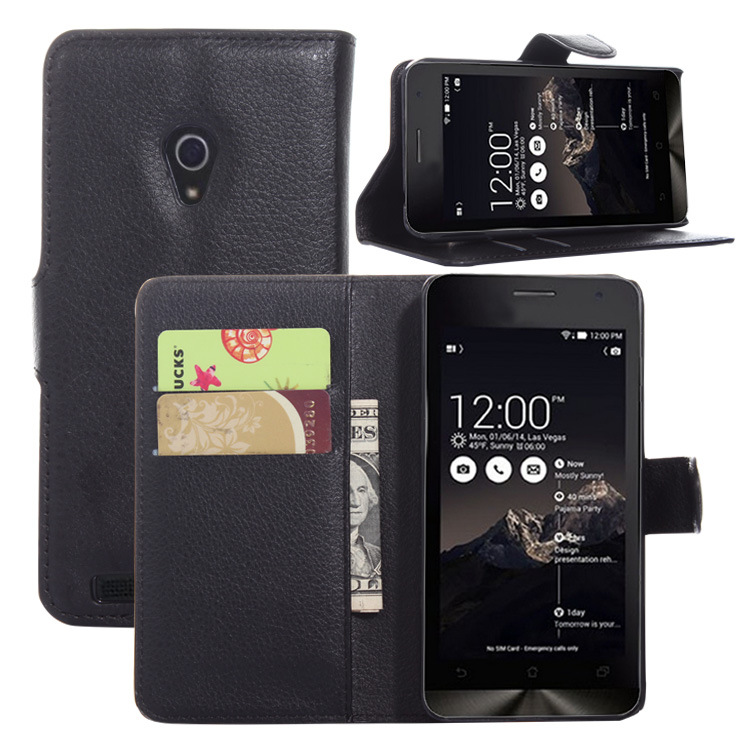 2016华硕ASUS Zenfone 4 A450CG 手机皮套 左右开支架插卡保护套