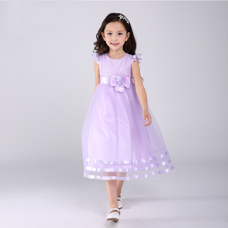 童装公主裙儿童礼服2015夏装紫色背心裙花童礼服女童婚纱裙蓬蓬裙