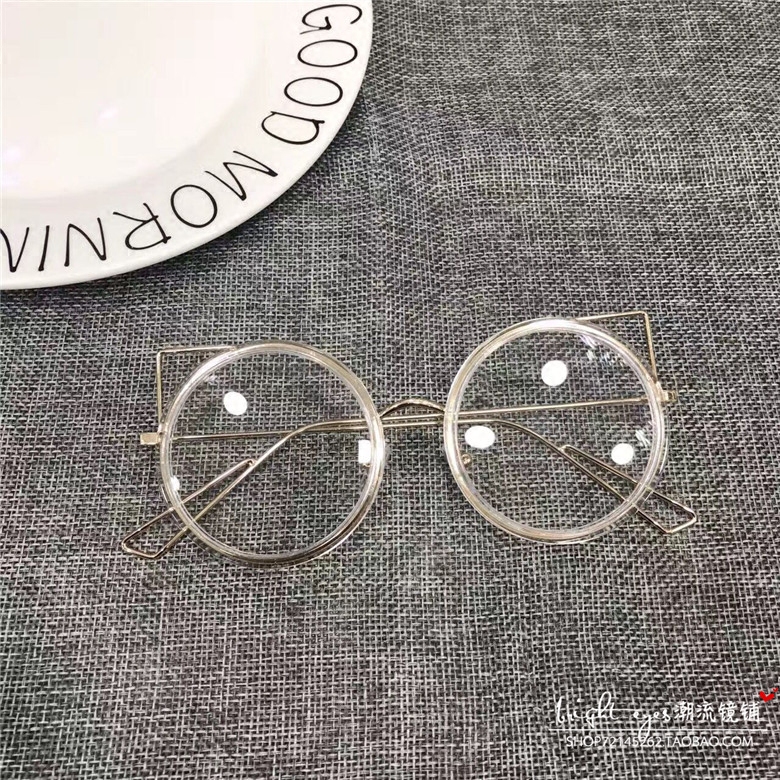 韩国金属超轻眼镜框个性细框眼镜架女猫耳朵复古平光镜有度数眼镜