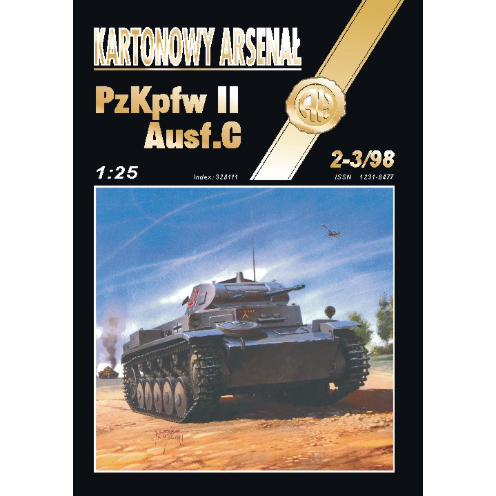 [定购]Pzkpfw II Ausf.C（图纸+履带） 1:25 二号坦克 正版纸模型