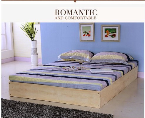 包邮简约现代纯实木床1.2 1.5 1.8米双人床成人单人床松木床箱框
