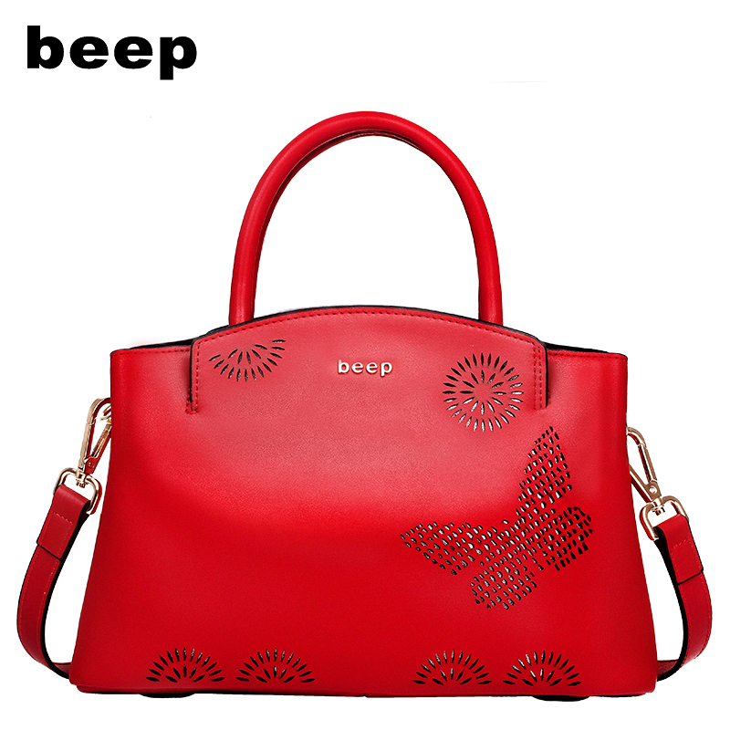 beep2016新款牛皮女手提包时尚中国风镂空新娘包通勤女士铂金包包
