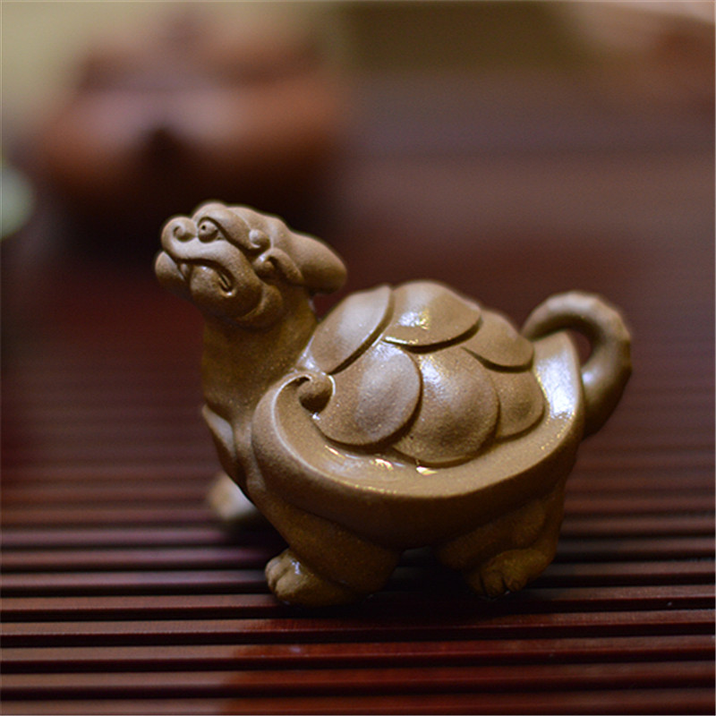 宜兴紫砂茶宠龟 雕塑摆件 龙龟 精品名家 金钱龟茶盘摆件新品包邮