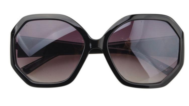 H&M专柜品牌女士大框黑墨镜 多边形简约瘦脸太阳镜