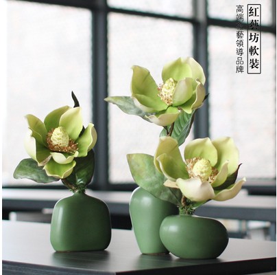 包邮台湾原创摆件中式玉兰花系列仿真花艺套装家居茶艺装饰品假花