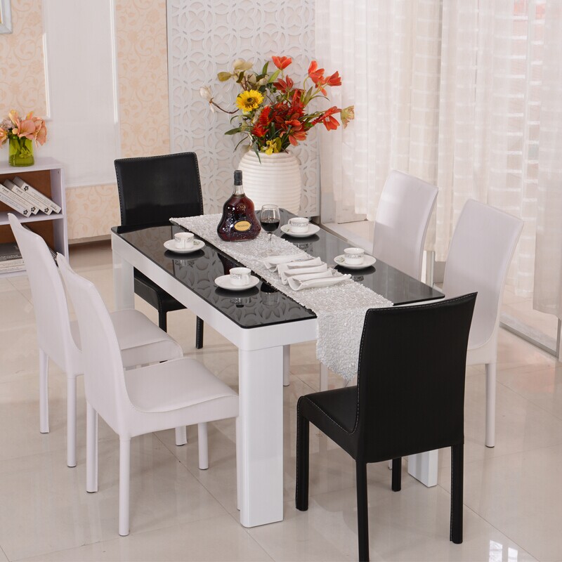 钢化玻璃餐桌椅组合 简约现代餐桌台饭桌子宜家具特价