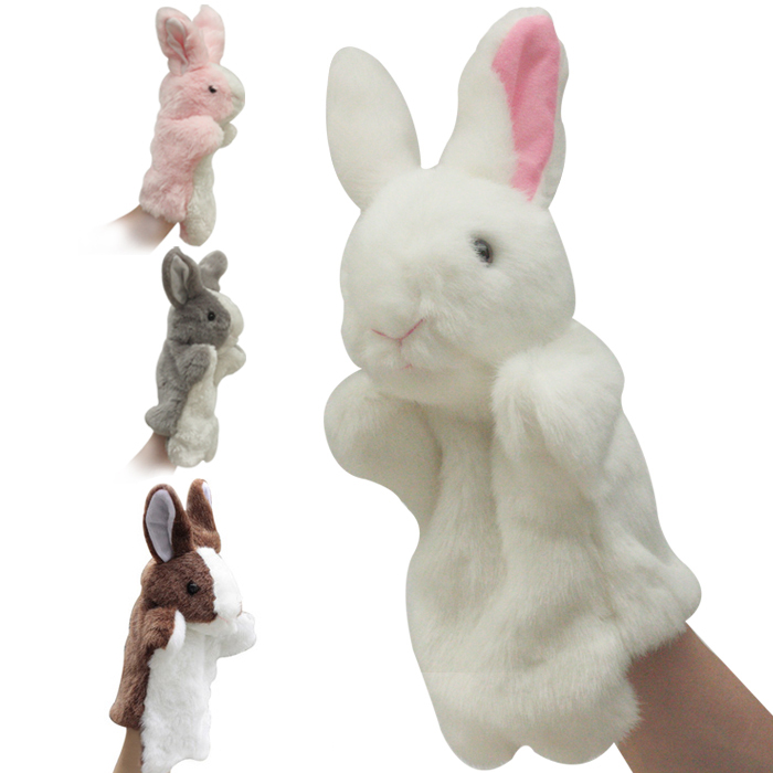 超柔长耳朵小兔子手偶儿童玩具毛绒动物白兔宝宝早教安抚手套玩偶