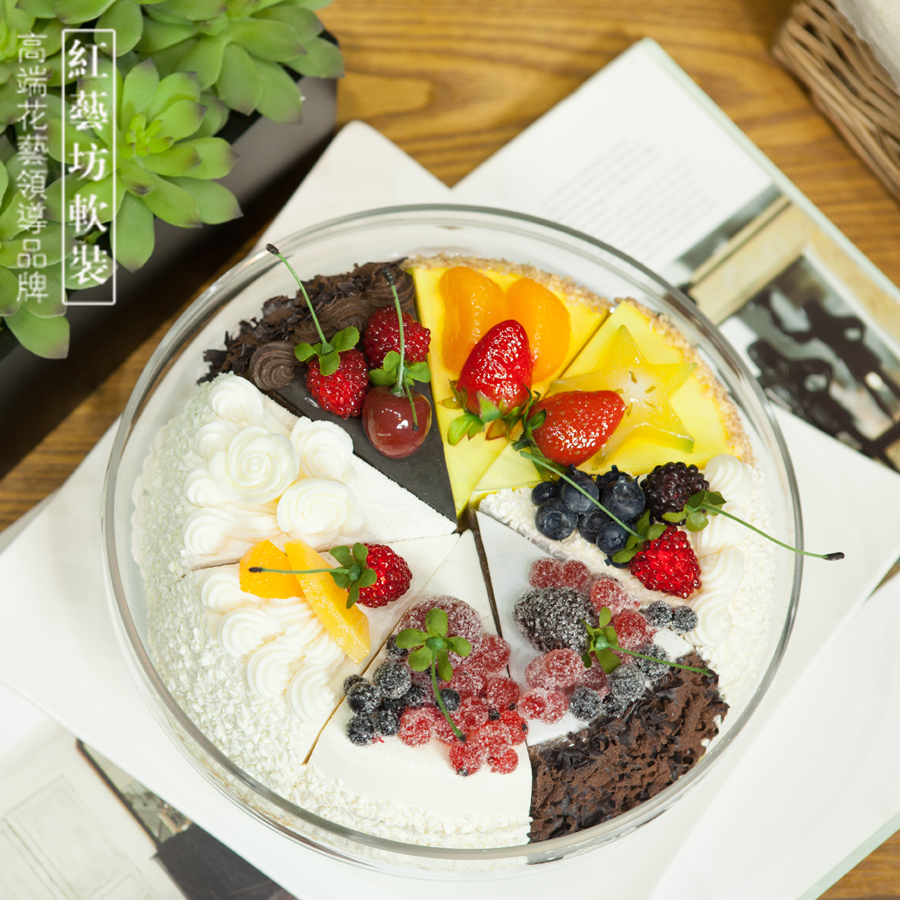 【天天特价】台湾高档三角形仿真果蔬假蛋糕甜点模型食品摄影道具