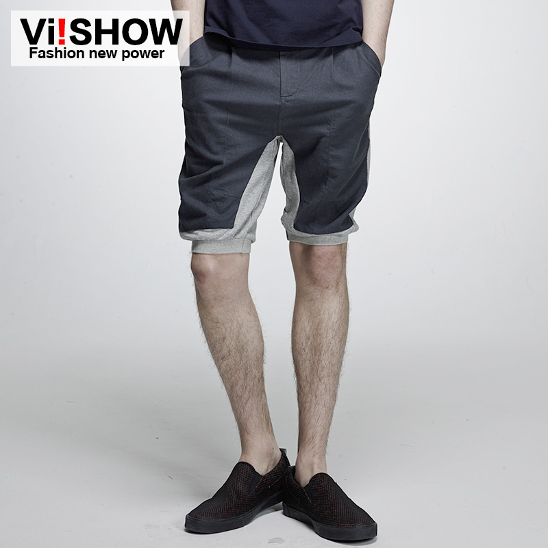 viishow2015夏季新款短裤男 拼接撞色五分短裤中裤 运动短裤男