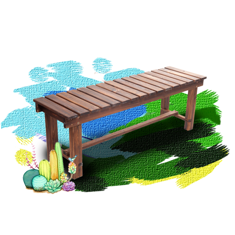 碳化长木凳换鞋凳浴室凳板凳式置物花架凳子户外庭院阳台花台花几