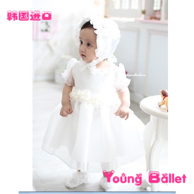 韩国进口儿童礼服公主裙 女童生日演出 少儿幼儿夏季短袖蓬蓬纱裙