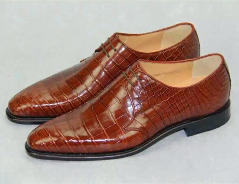 奢侈品高级定制固特异男鞋美洲鳄鱼肚皮皮鞋意大利GOODYEAR手工鞋