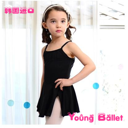 16新款韩国进口儿童芭蕾舞蹈裙 大童黑色纱裙跳舞裙练功服演出服