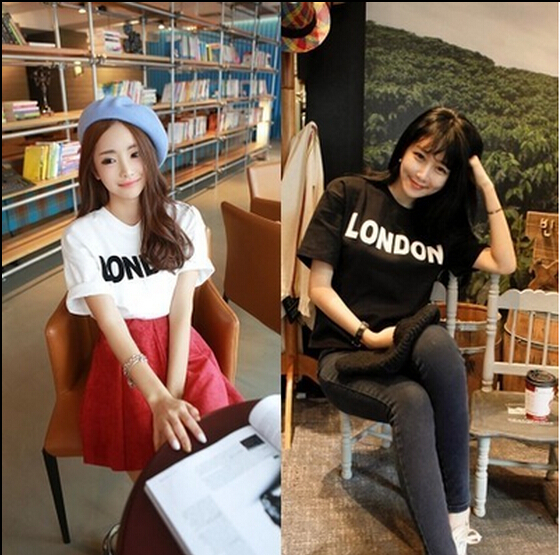 2015夏装新款字母印花韩版大码女装短袖T恤学生宽松半袖上衣潮女