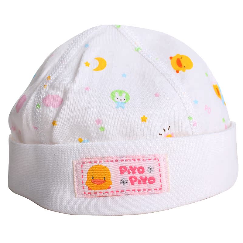 小黄鸭胎帽 黄色小鸭婴儿宝宝胎帽 罗纹帽子 薄款纯棉透气柔软
