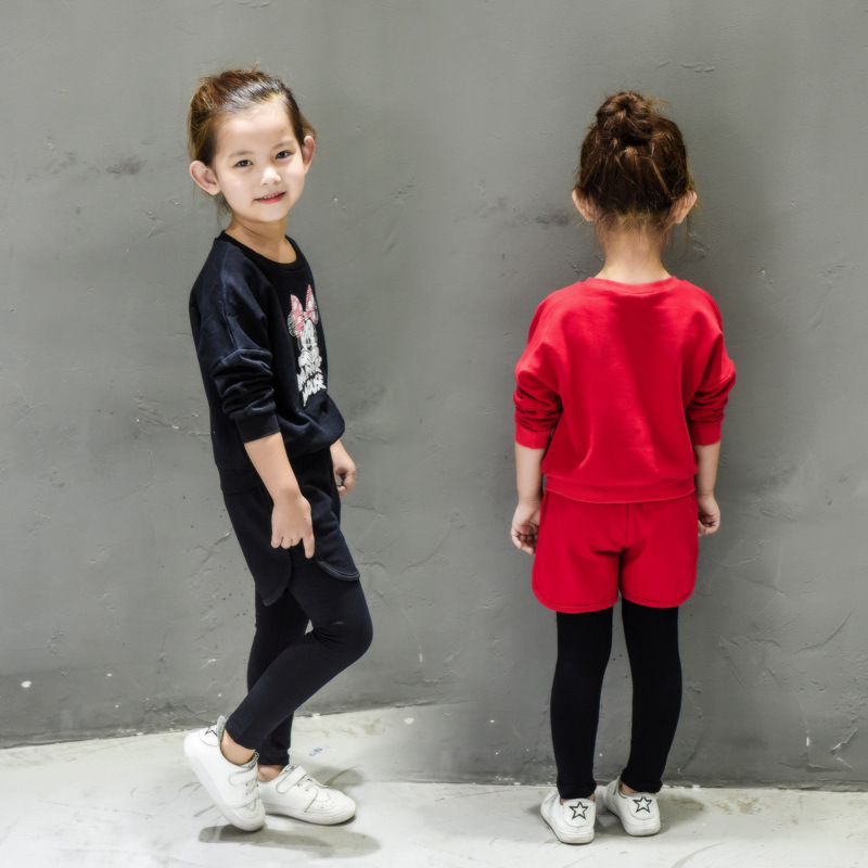 童装2016韩国秋装图案卫衣+裤休闲两件套长袖套头男女童套装