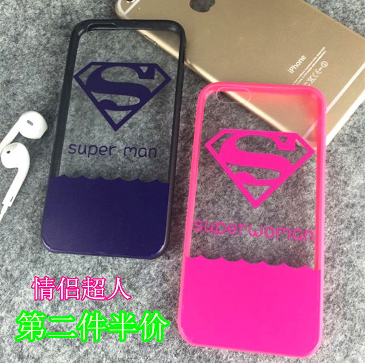 superman超人iphone6手机壳 苹果6plus保护套硅胶5s软壳情侣简约