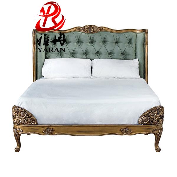美式实木双人床高档影楼摄影床法式风格婚床别墅家具方床1.8米
