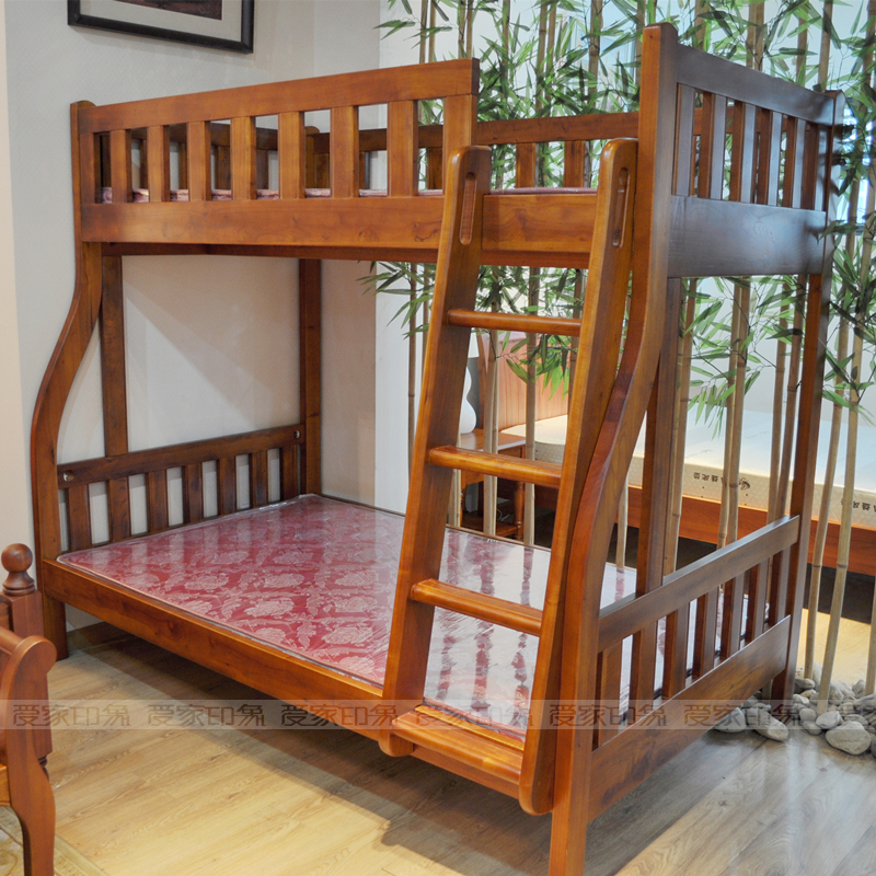 100%纯实木儿童床上下床高低床子母床双层床成人原木床红椿木家具