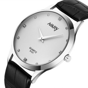 耐瑞NARY2015新款超薄手表潮流手表水钻表盘皮带防水手表男士手表