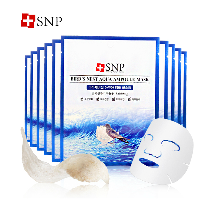 韩国第一药妆SNP 蓝色燕窝水库面膜 深层补水保湿嫩白