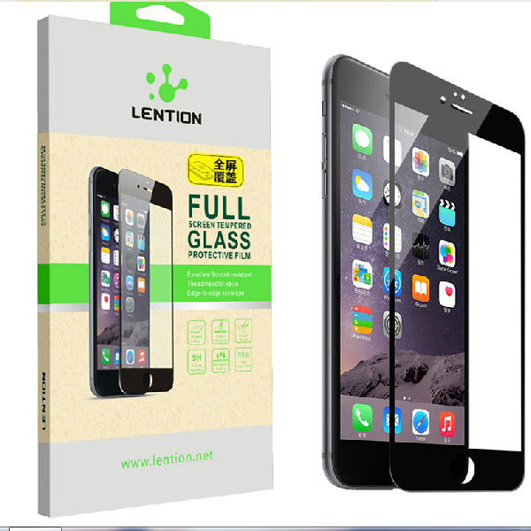 Lention/蓝盛iPhone6/plus原色全屏高清钢化玻璃膜苹果6弧边贴膜