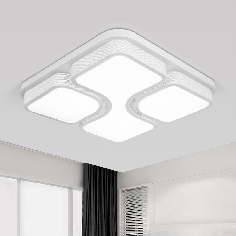 现代简约LED吸顶灯创意客厅灯书房灯温馨卧室灯调光房间灯具方形