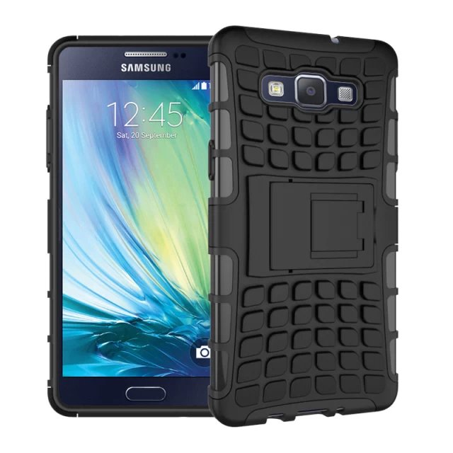 三星GALAXY A5软边框手机壳A500支架个性保护壳A5009手机壳 黑色