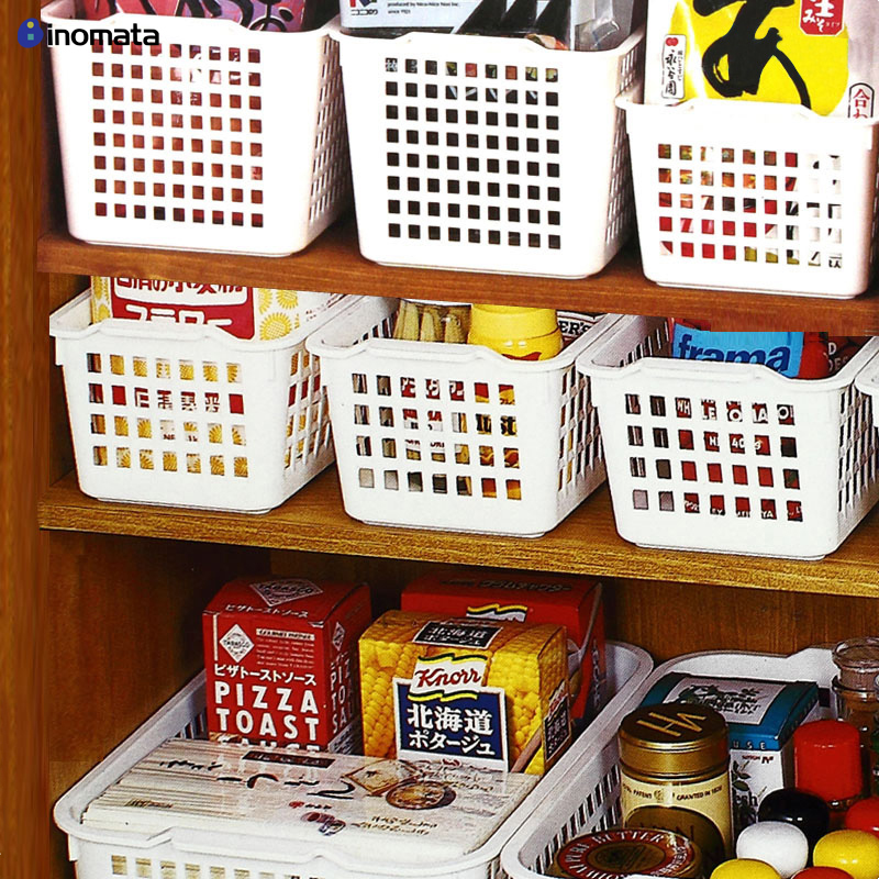 日本进口inomata 食品收纳筐 收纳篮 置物框 整理篮 办公储物框