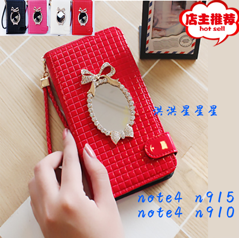 韩国正品Ascar三星note4 edge手机皮套N910L镜子手机保护套N915壳