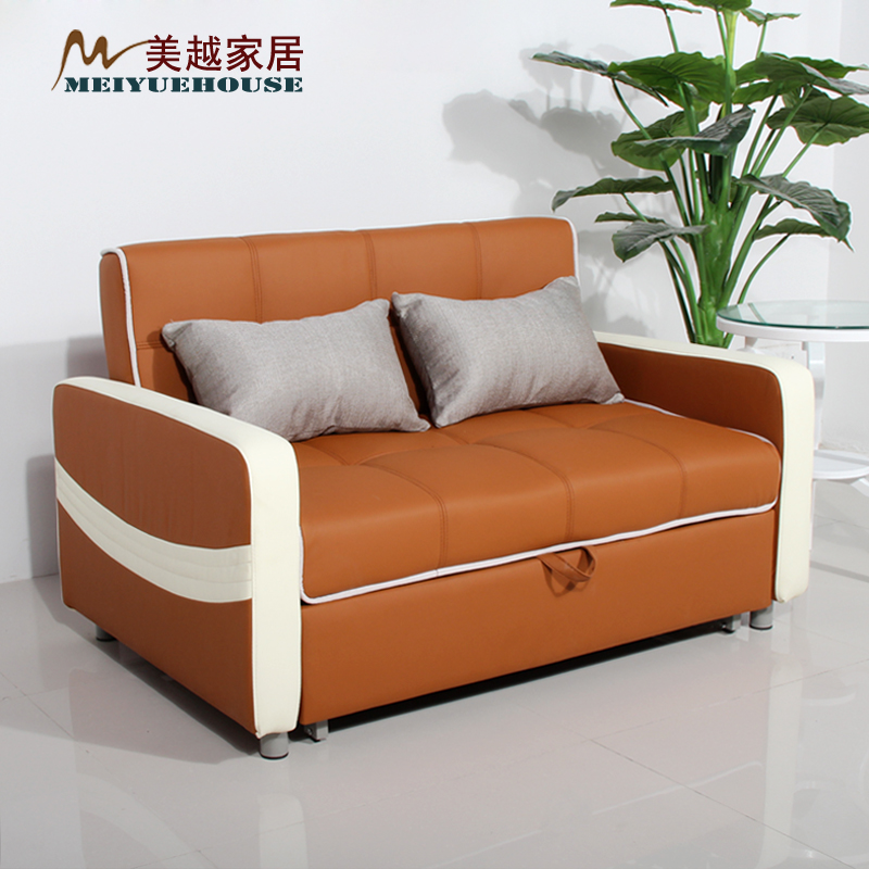 宜家简约小户型推拉沙发床1.2米多功能折叠皮布艺沙发床双人1.5米