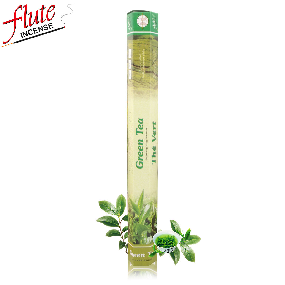 Flute正品印度香绿茶Green Tea线香助眠抗氧净化身心调理塔香香盘