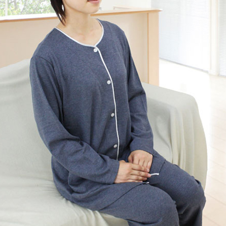 宝迪仙娜 预售 日本制圆领保暖睡衣 中厚无染色有机棉女士家居服