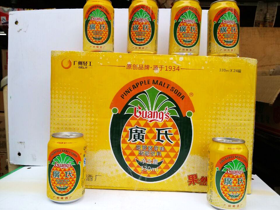 【天天特价】 广氏菠萝啤 广式菠萝啤 菠萝味碳酸饮料 330mlx24