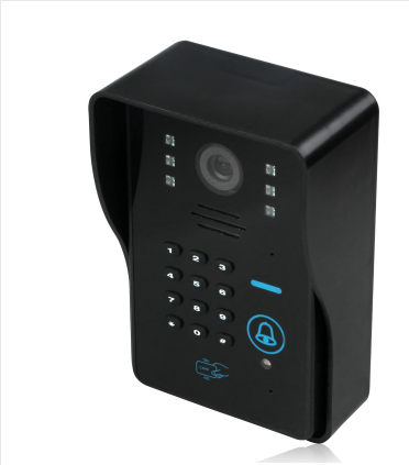 触摸式ID刷卡摇控密码开锁7寸彩色有线家用可视楼宇对讲门铃夜视